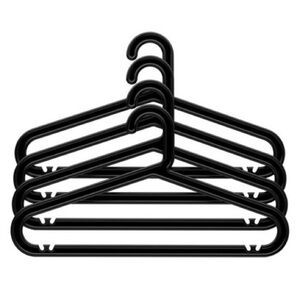 10 IKEA Black Plastic Hangers